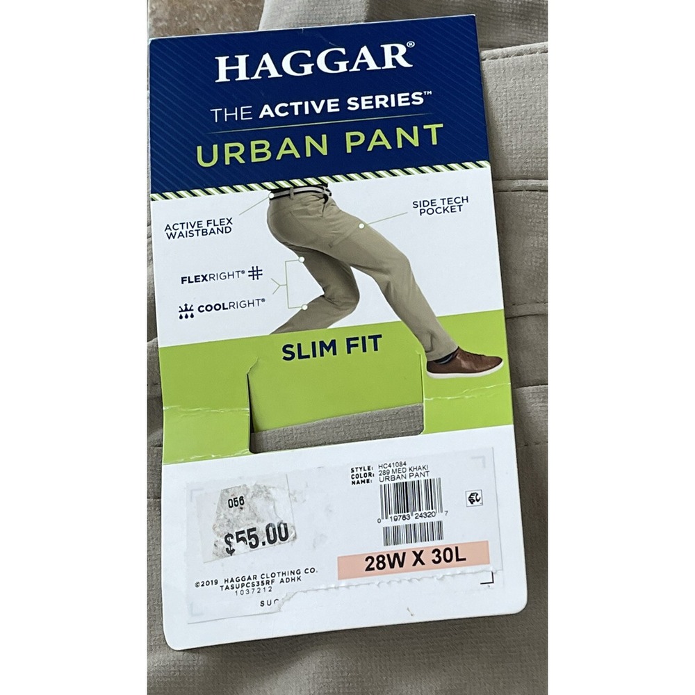 Haggar Men's Active Series Slim-fit Straight  Flat Front Urban Pant 28X30 - Picture 8 of 8